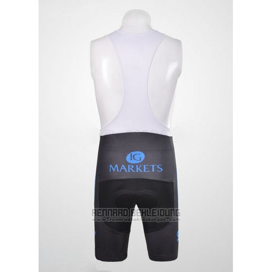 2012 Fahrradbekleidung Sky Shwarz und Blau Trikot Kurzarm und Tragerhose